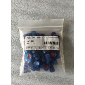 9MM SCREW CAP, BLUE, WITH PTFE / SILICONE 100/PK